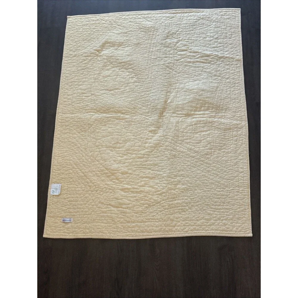 Vtg Barnyard Baby Quilt Crib Size Chickens Duck Cow Gingham And Crib Dust Ruffle